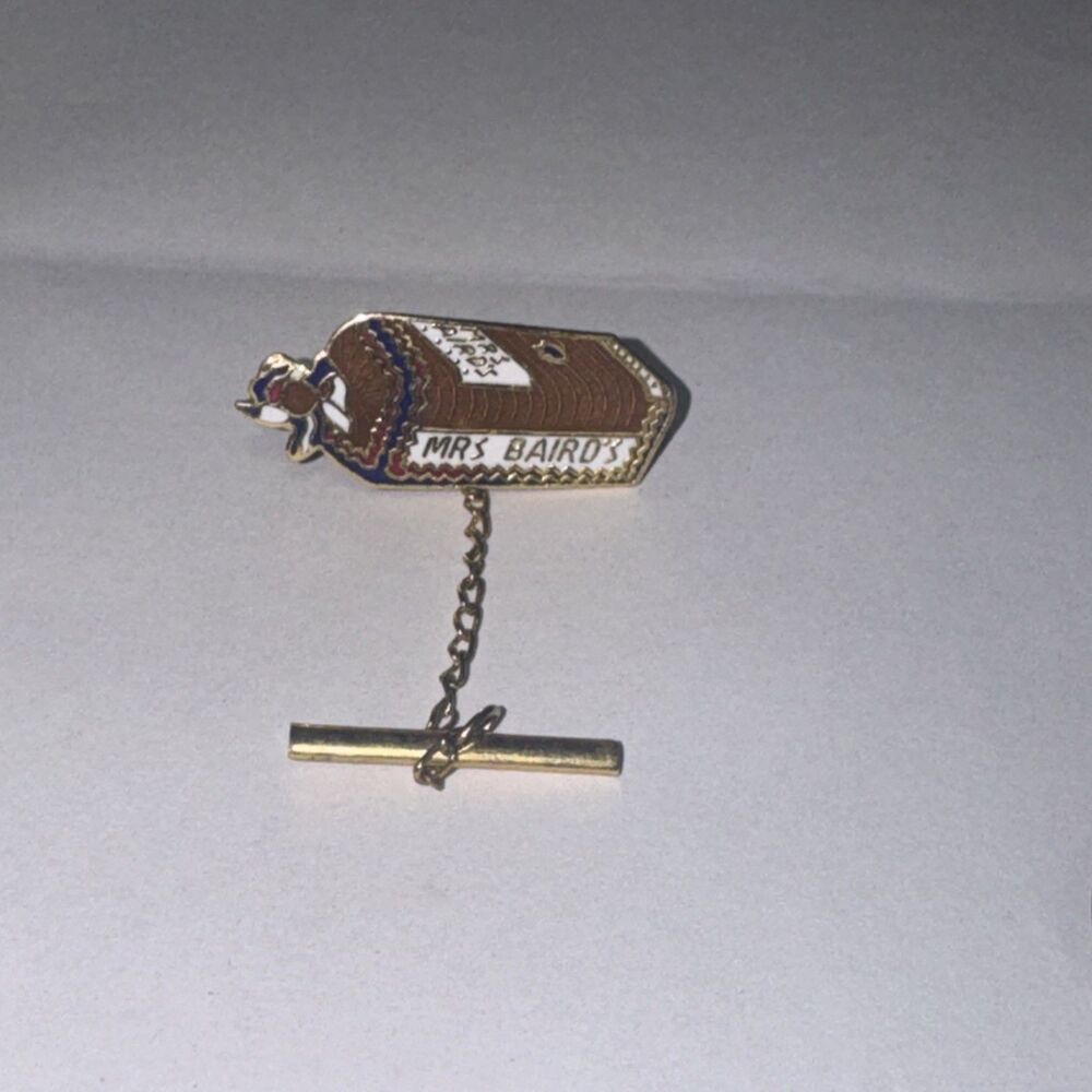 SUPER RARE VINTAGE MRS BAIRDS BAKERIES MRS BAIRD'S BREAD ENAMEL PIN/TIE TACK